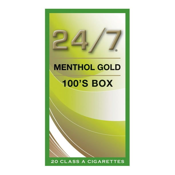 24 7 tobacco 24/7 Menthol Gold 100 Box 20 ct., 10 pk