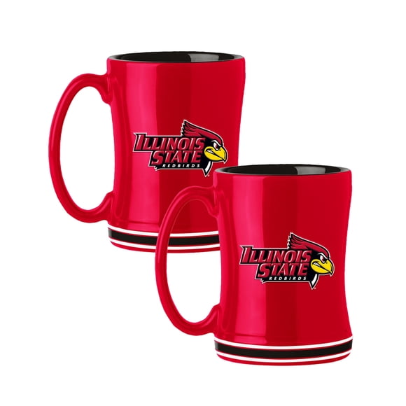 Logo Brands Illinois State Redbirds 14oz Relief Mug Set