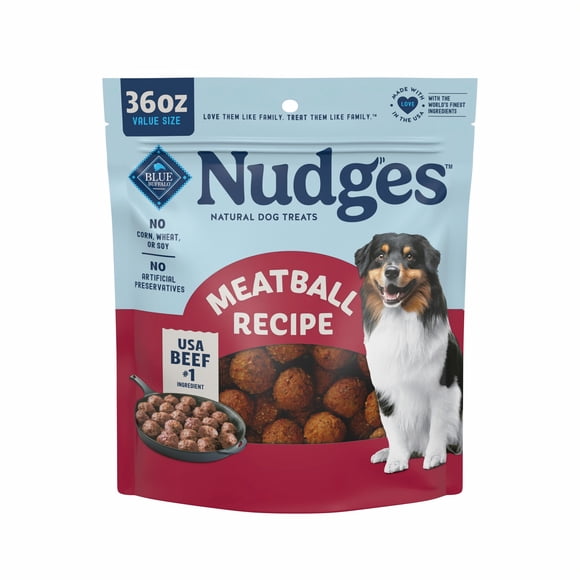 Blue Buffalo, Nudges Beef Meatball Recipe, Natural Dog Treats, 36 oz.