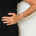 thumbnail image 5 of Oval Cut Gemstone Halo Tennis Bracelet in Sterling Silver, 5 of 5