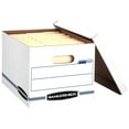 thumbnail image 2 of Bankers Box Storage Box with Lift-off Lid, White/Blue Letter/Legal, 12/Carton, 2 of 7