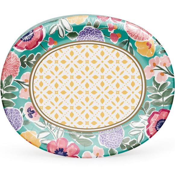 Member's Mark Spring Oval, Paper Plates, 10" x 12", 50 ct.