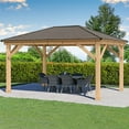 thumbnail image 4 of Yardistry All-Cedar Meridian Gazebo with Aluminum Roof, Choose Size, 4 of 9