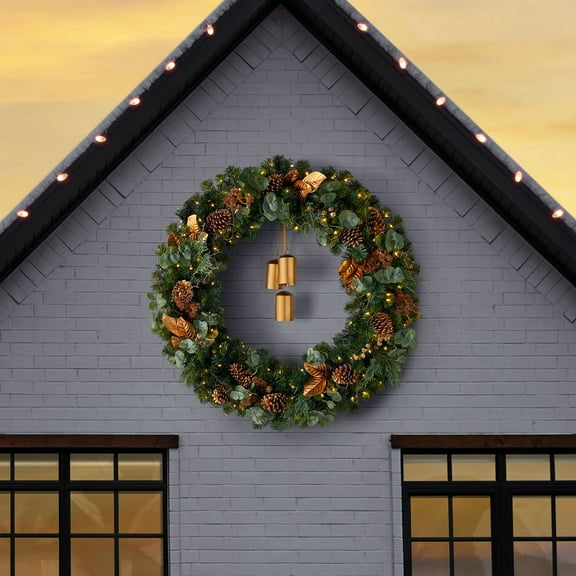 Member's Mark 48" Pre-Lit Holiday Wreath with Bells