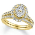 thumbnail image 1 of 2.0 CT. T.W. Round Cut Halo Diamond Ring & Band Set in 14K Gold, 1 of 13