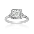 thumbnail image 1 of 1.50 CT. T.W. Cushion Cut Halo Diamond Ring in 18K White Gold, 1 of 4
