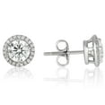 thumbnail image 2 of Round Cut Halo Diamond Stud Earrings in 18K Gold, 2 of 2