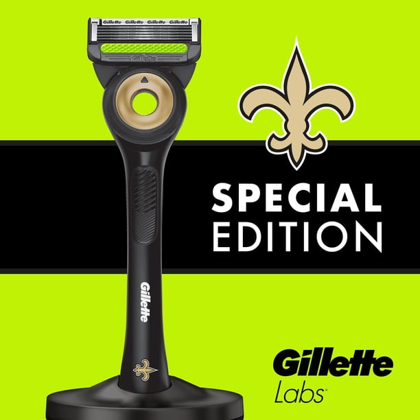 Gillette Labs Official Saints Licensed Men's Razor, Handle + 8