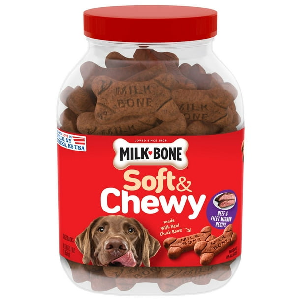 Milk-Bone, Beef Filet Mignon Flavor, Soft Chewy Dog Treats, 37