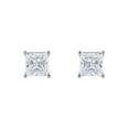 thumbnail image 4 of 0.96 CT. T.W. Princess Cut Solitaire Diamond Stud Earrings in 14K Gold, 4 of 9