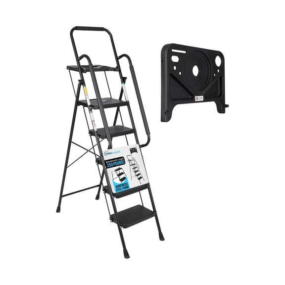 Simpli-Magic 4 or 5 Step Folding Ladder Options, 350 LBS Capacity, ANSI Type III Certified