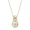 thumbnail image 3 of Swiss & London Blue Topaz Pendant Necklace & 0.21 CT. T.W. Diamonds in 14K Gold, 3 of 5