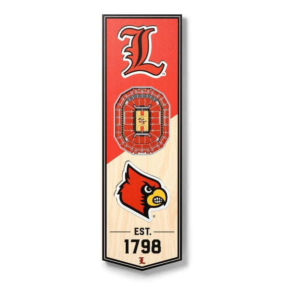 YouTheFan Louisville Cardinals 6"x19" 3D Stadium View Banner