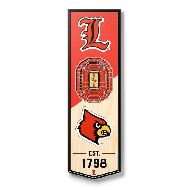 YouTheFan Louisville Cardinals 6"x19" 3D Stadium View Banner