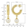 thumbnail image 4 of Hoop Earrings with Hanging Freshwater Pearl Earring in 14K Gold, 4 of 4