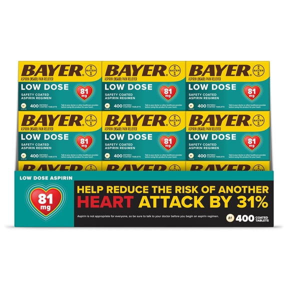 Bayer Low Dose Aspirin Pain Reliever Tablets, 81 mg., 400 ct.