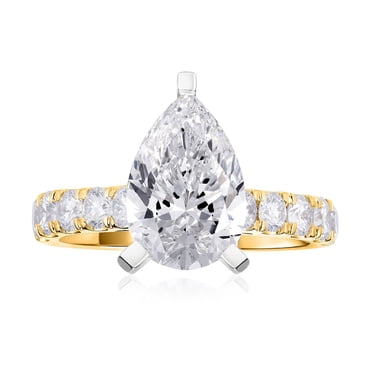 Lab Created Pear Cut Diamond Ring