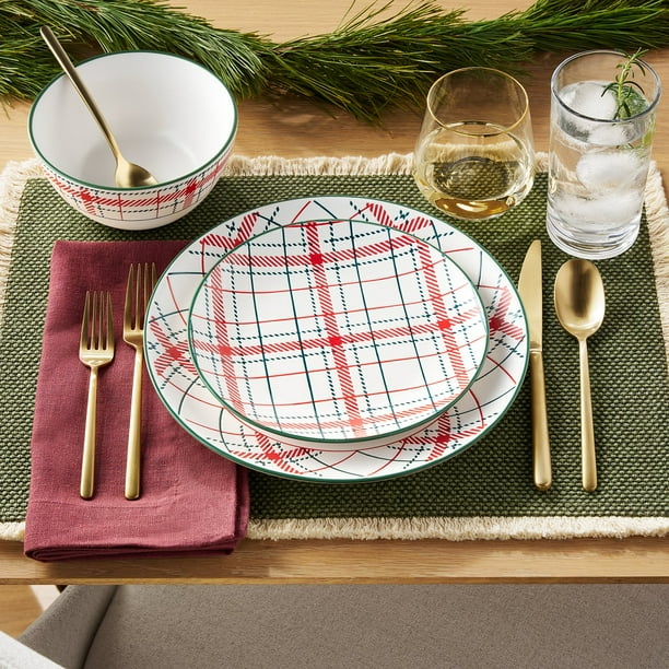 Member's Mark 12-Piece Stoneware Holiday Dinnerware Set - Samsclub.com