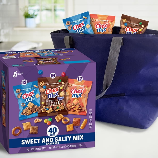 Chex Mix Traditional, Cheddar and M&M Sweet & Salty Mix Variety