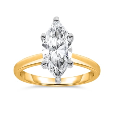 Lab Created Marquise Cut Solitaire Diamond Ring