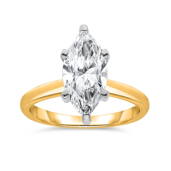 Lab Created Marquise Cut Solitaire Diamond Ring