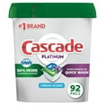 thumbnail interactive-video image 1 of Cascade Platinum ActionPacs Dishwasher Detergent Pods, Fresh Scent (92 ct.), 1 of 10