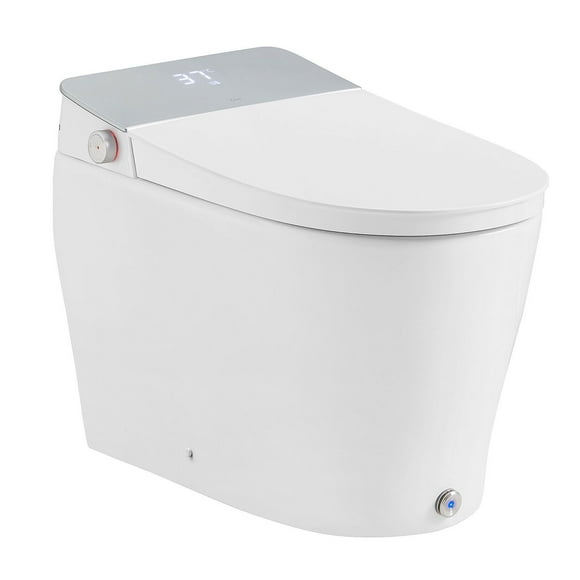 OVE Decors Clarke White Tall Elongated Smart Toilet with Bidet Toilet Seat