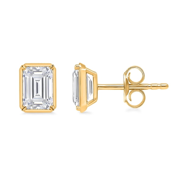 Lab Created Fancy Cut Diamond Stud Earrings in 14K Gold