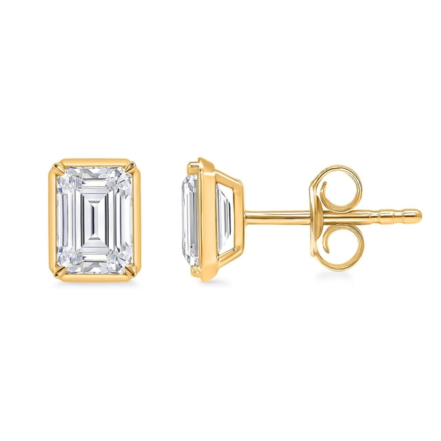 Lab Created Fancy Cut Diamond Stud Earrings in 14K Gold