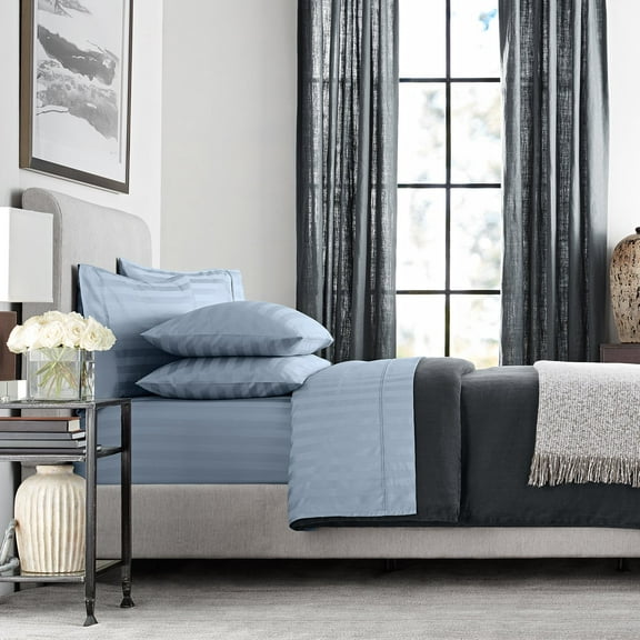Member’s Mark 700-Thread-Count Hotel Premier Collection Egyptian Cotton Stripe Sheet Set, Assorted Sizes