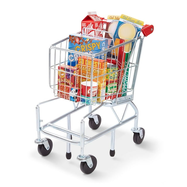 Melissa & Doug Grocery Shopping Cart, Groceries & Pretend Money Play Set (70 Pcs.)