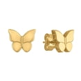 thumbnail image 4 of High Polish Butterfly Stud Earrings in 14K Yellow Gold, 4 of 6