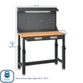 thumbnail image 2 of Seville Classics UltraHD Height Adjustable Lighted Work Center, 45"W x 22"D x 50.75-64"H, 2 of 12