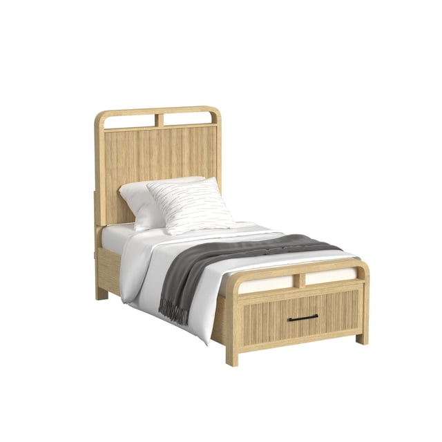 Society Den Woodridge Storage Bed in Natural, Assorted Sizes