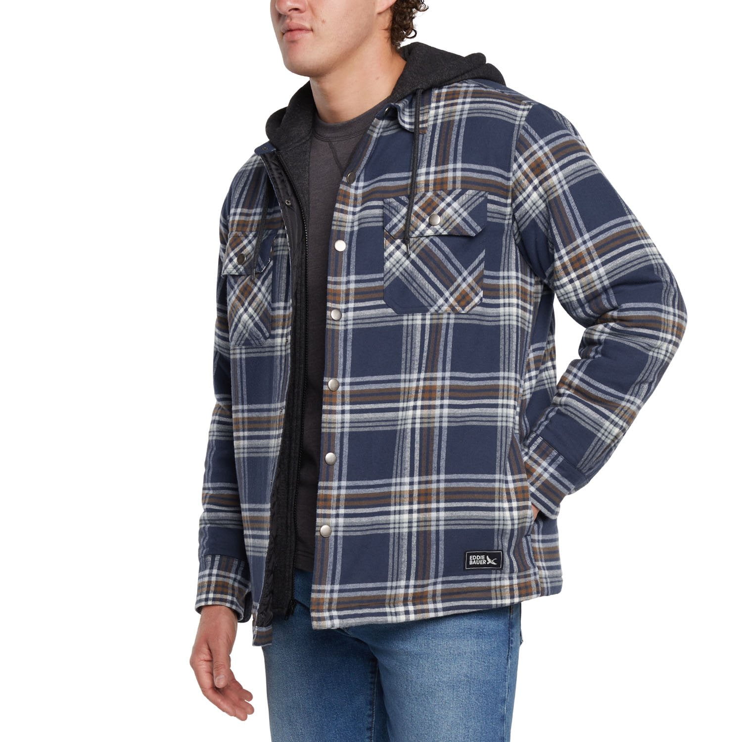 ジャケット・アウター 90s Eddie Bauer Plaid Hoodie Eddie Bauer Men's Hooded Shacket - Samsclub.com