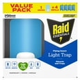 thumbnail image 1 of Raid Essentials Flying Insect Light Trap Starter Kit, Light Bug Trap Device + 4 Refills, 1 of 12