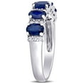 thumbnail image 4 of Blue Sapphire & 0.13 CT. T.W. Diamond 5-Stone Ring in 14K Gold, 4 of 6
