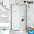 thumbnail image 3 of Breeze 34” x 34” x 77” Corner Shower Kit with Clear Glass, Walls, Base and Hardware, 3 of 11
