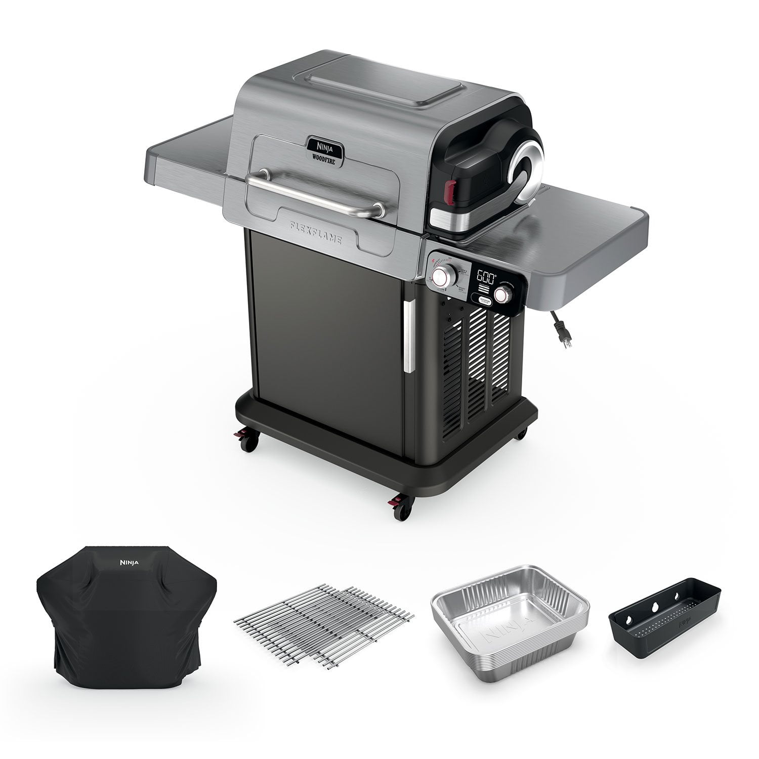 Ninja FlexFlame 5-in-1 Propane Grill & Smoker Outdoor Cooking