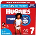 thumbnail image 2 of Huggies Little Movers HuggFit 360° Diapers, Sizes 3-7, 2 of 13