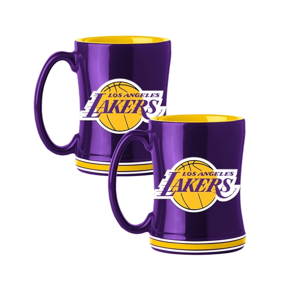 Logo Brands Los Angeles Lakers 14oz Relief Mug Set