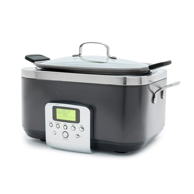GreenPan Elite 8-in-1 Programmable 6 Quart Electric Slow Cooker, Ceramic Nonstick (Choose Color)