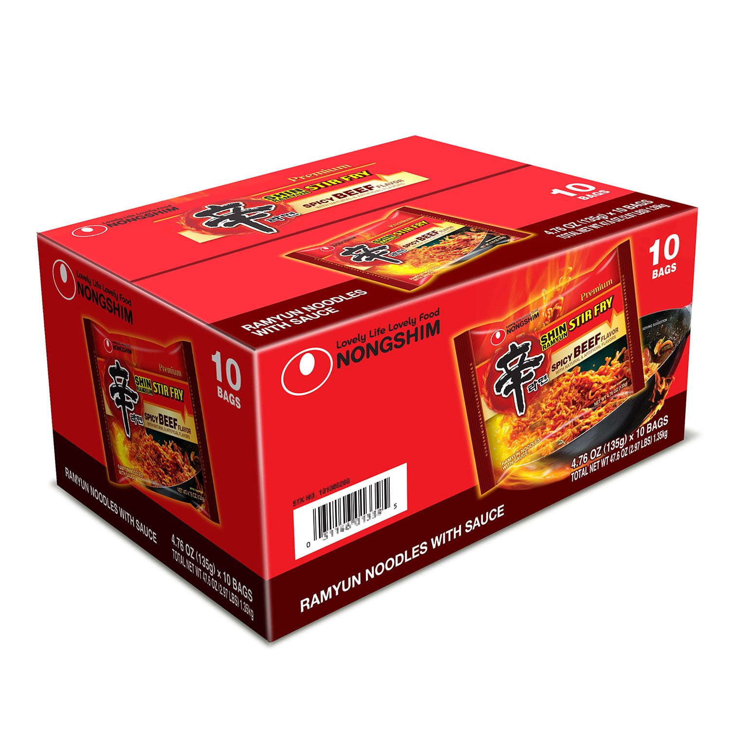 Nongshim Shin Ramyun Spicy Stir Fry Noodles, 4.76 oz., 10 pk. - Samsclub.com