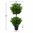 thumbnail image 6 of Artificial 4' Holly Berry Double Ball Topiary in Black Grower's Pot, 6 of 6