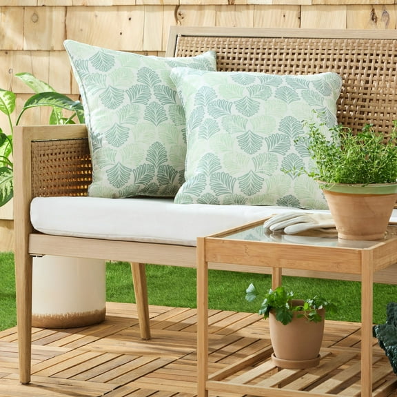 Martha Stewart Modern Banana Leaves Indoor/Outdoor Decorative Pillow, Set of 2, Choose Size