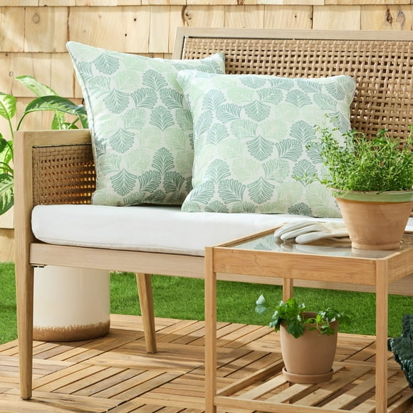 Martha Stewart Modern Banana Leaves Indoor/Outdoor Decorative Pillow, Set of 2, Choose Size