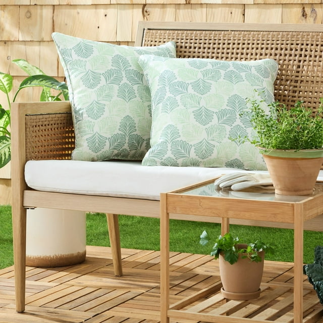 Martha Stewart Modern Banana Leaves Indoor/Outdoor Decorative Pillow, Set of 2, Choose Size