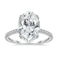 thumbnail image 1 of Lab Created Oval Cut Solitaire Semi-Eternity Diamond Ring in 18K Gold, 1 of 5