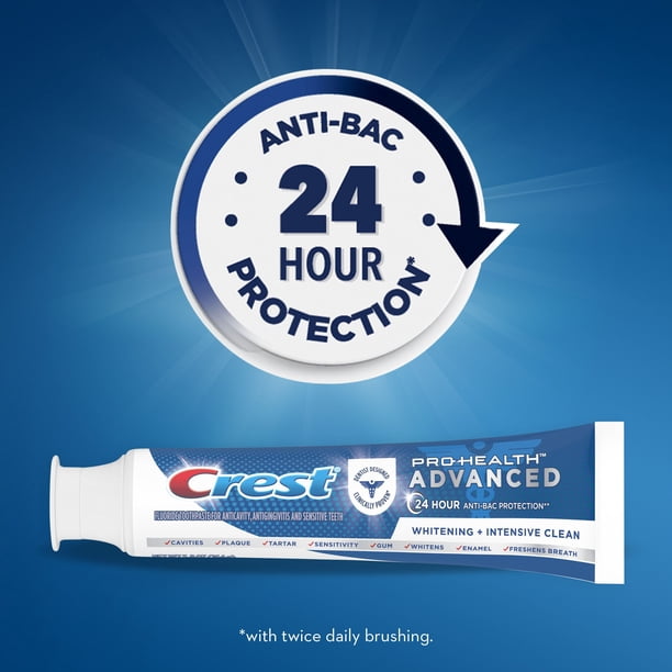 crest anti tobacco toothpaste Crest Pro-Health Advanced Whitening + Intensive Clean Toothpaste 5.8 oz 5 Pack