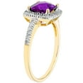 thumbnail image 3 of Cushion Cut Gemstone & 0.18 CT.T.W. Halo Diamond Ring in 14K Gold, 3 of 5